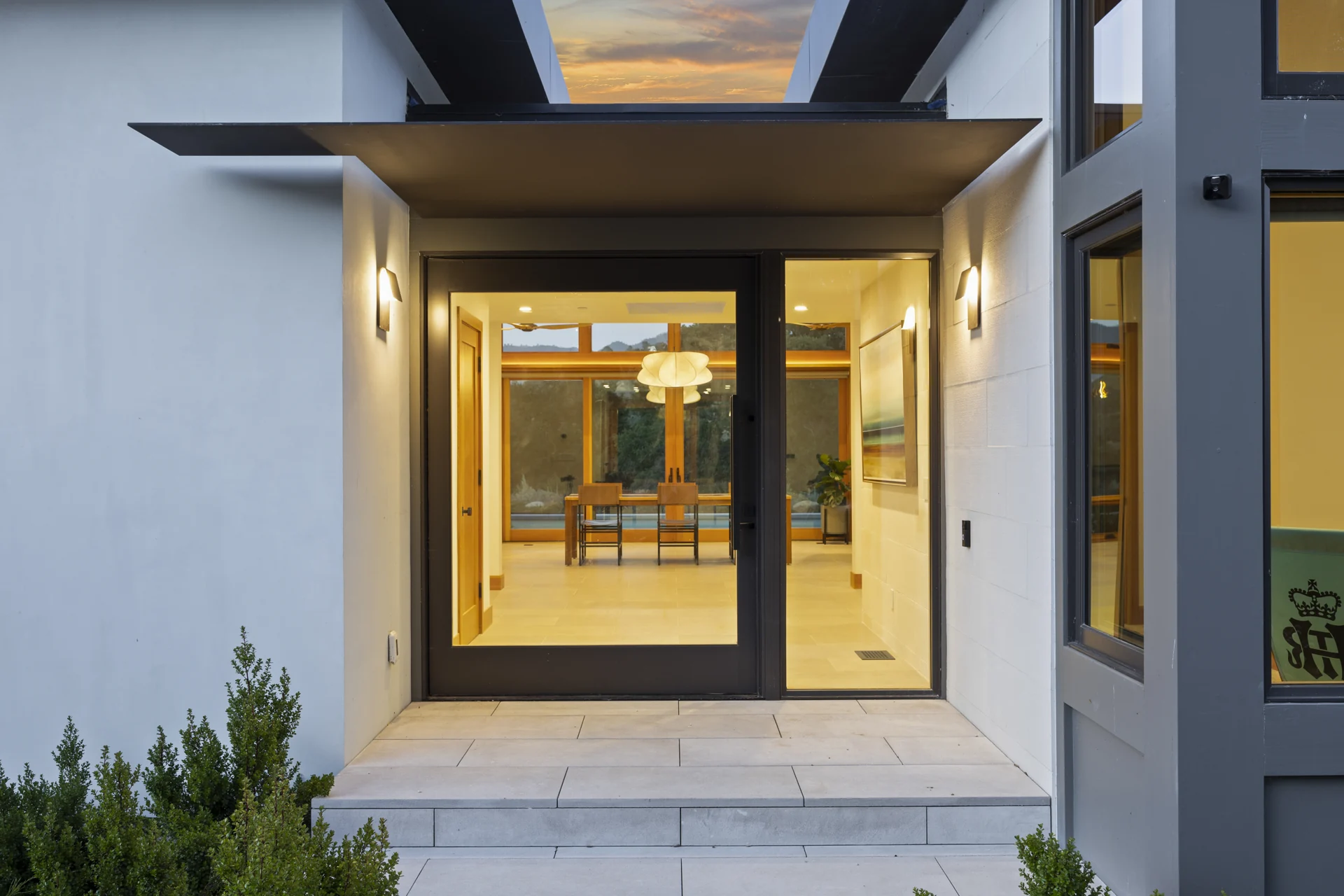 HPC Builders custom residence at dusk