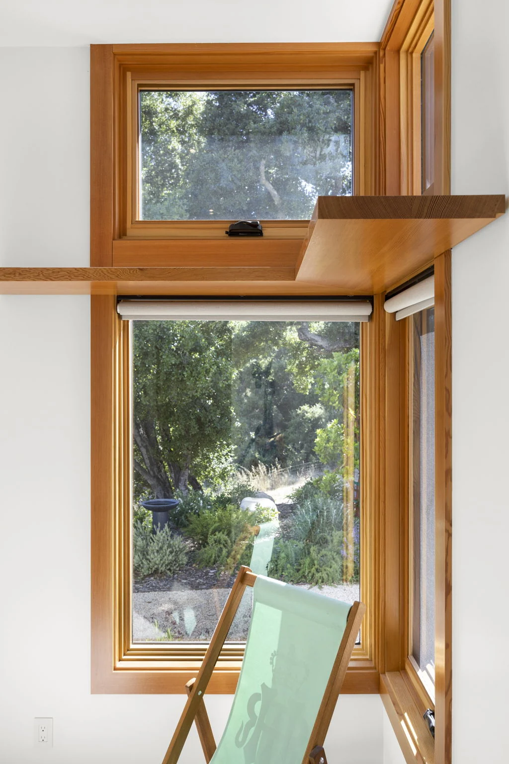 Corner windows and finely detailed wood trim